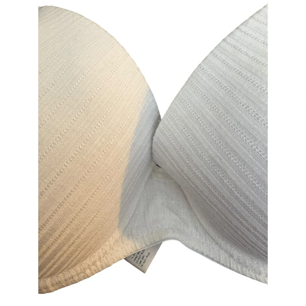 Nautica Intimates White Lightly Lined Bra Size 38C Underwire‎ Stretch Knit